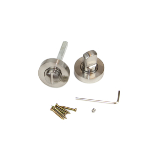 Set di 5 serrature per porte interne in nichel satinato con diametro 35 mm Zamak con rosetta rotonda - Product Image 3