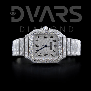 Montre de luxe haut de gamme entièrement sertie de diamants VVS Moissanite Hip Hop Iced en acier inoxydable mécanique ETA Or jaune Analogique Verre - Product Image 4