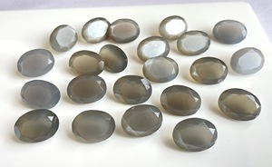 Piedra lunar gris natural 6x8mm Corte facetado ovalado Calidad superior-Piedra lunar gris llamativo Facetado ovalado - Product Image 4