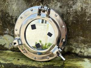 Miroir de hublot de finition chromée nautique fabriqué à la main pour décor de salle de bain de bureau à domicile miroir de hublot en aluminium cadeau pour Halloween - Product Image 4