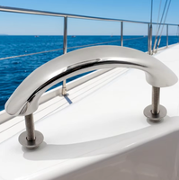 Main courante de bateau en acier inoxydable 316 de qualité marine, 170 mm, poli miroir, poignée de maintien pour yacht, quincaillerie de pont marine