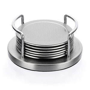 New Design Metal <b>Silver</b> <b>Coaster</b> With Holder Round Shape for Hotels & Restaurants Tabletop Drinks Serving <b>Coasters</b> - Product Image 2
