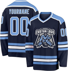 Maillot de hockey sur glace personnalisé, uniforme d'équipe professionnel, nom et numéro personnalisés, logo personnalisé, vêtements de performance athlétique respirants - Product Image 1