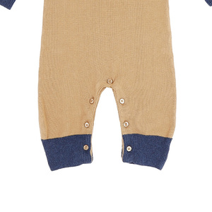 Vente en gros 100% coton ensemble de vêtements pour nouveau-né garçons dernier style couleur bloc solide barboteuses taille 12 mois fermeture éclair - Product Image 6