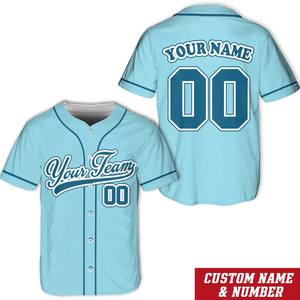 เสื้อเบสบอลเปล่าแบบซับลิเมชั่นเต็มตัว ชุดทีม ปรับแต่งสี ชื่อ หมายเลข เสื้อติดกระดุม - Product Image 3