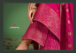 Elegante étnico mujeres adultos Kurta conjunto muselina pura Jecaurd Chanderi seda Dupatta con bordado elegante trabajo en relieve - Product Image 5