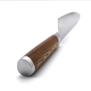 Venta al por mayor personalizado de alta calidad OEM ODM servicio profesional Pakka mango de madera japonés Damasco cocina Chef cuchillo hoja fija - Product Image 4