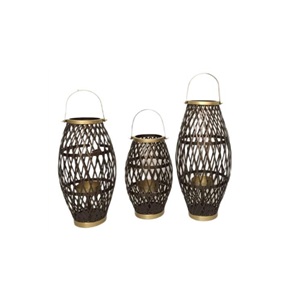 เชิงเทียนสำหรับตกแต่งบ้านทำจากเหล็กทอสีน้ำตาล - Product Image 3