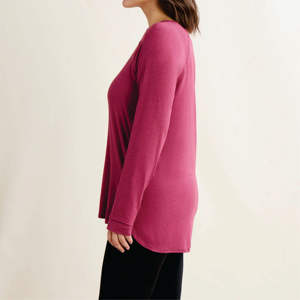 92% Polyester Recyclé 8% Spandex Slim Fit Séchage Rapide Anti Adour Raspberry Coulis Mix Femmes Renouveler Respirant Haut À Manches Longues - Product Image 3