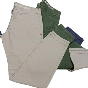 Pantalones ajustados informales para hombre, pantalones ligeros de algodón 100%, pantalones de traje Formal de negocios con parte delantera plana de cintura media - Product Image 1