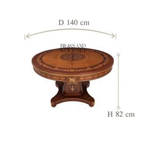 Table d'entrée classique de luxe en bois incrusté - Product Image 4