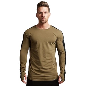 Camiseta de manga larga ajustada para hombre, ropa de gimnasio de color y diseño personalizado, superventas, a la venta - Product Image 1