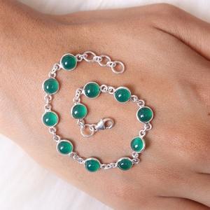 Handmade Boho Style Bracelet Jewelry 925 Sterling Silver Green Onyx Gemstone Trending Bracelet Jewelry for Women Gift for Her - Product Image 5
