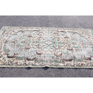 พรมตุรกีโบราณ ขนาด 4.6x9.2 ฟุต (140x280 ซม.) พรมขนสัตว์สีน้ำเงิน - Product Image 3