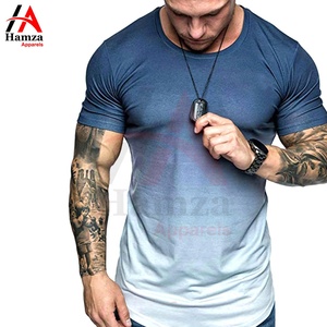 เสื้อยืดไล่ระดับสีทันสมัยของผู้ชายเสื้อ100% ผ้าฝ้ายแขนสั้นทรงหลวมระบายอากาศเป็นมิตรกับสิ่งแวดล้อม - Product Image 4