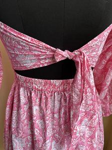 Main bloc imprimé femmes robe mi-longue Style Boho court été coton robe indien coton gaze 100% coton - Product Image 5