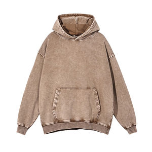 Acide lavé nouveauté hommes lavage à l'acide thermique sweats à capuche Style Unique respirant avec col thermique pour l'hiver - Product Image 1