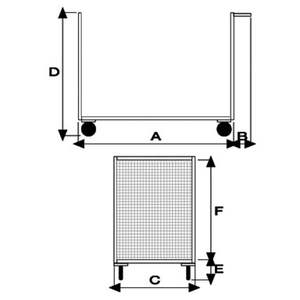 AISI304 Stainless Steel Mesh <b>Platform</b> <b>Trolley</b> Cart with Four Swivel Wheels Industrial Wheelbarrow with Frame Structure - Product Image 2