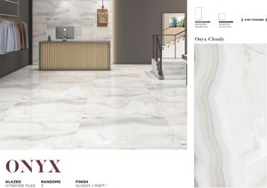 Azulejos de porcelana esmaltada moderna de diseño italiano Onyx Nublado Antibacteriano Antideslizante para aplicaciones de apartamentos escolares de Villa Mall - Product Image 2