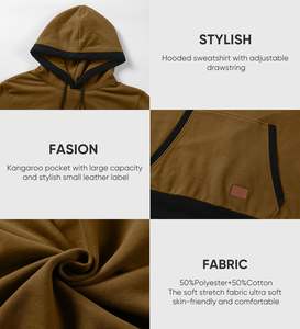 Sweat à capuche coloré pour hommes 100% coton 320 GSM teint réactif tissu éponge français pull personnalisé décontracté quotidien Streetwear Collection - Product Image 4