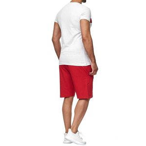 ชุดเสื้อยืดและกางเกงขาสั้นผ้าฝ้ายอัดพลีทสำหรับผู้ชายใหม่ล่าสุด2025พิมพ์โลโก้ได้ตามต้องการ - Product Image 3