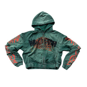 Sudaderas con Capucha Holgadas, Ligeras, con Logotipo Personalizado, Lavado Ácido Desgastado, Hombros Caídos, Estilo Urbano Vintage para Hombre - Product Image 6