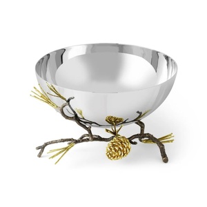 ชามเสิร์ฟทำมือจากสแตนเลสขัดเงา เป็นมิตรกับสิ่งแวดล้อม ทนทาน เหมาะสำหรับห้องอาหาร งานเลี้ยง ให้ลุคหรูหราพรีเมียม - Product Image 1