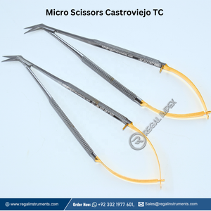 กรรไกรขนาดเล็กแบบกำหนดเองได้ ยี่ห้อ Castroviejo รุ่น TC มุม 45 องศา ใบมีดทังสเตนคาร์ไบด์  เครื่องมือทันตกรรม CE รุ่น RI-DI-90010 ขนาด 17 ซม. - Product Image 6