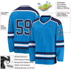 เสื้อฮอกกี้น้ำแข็งแบบระบายอากาศได้ดี ผลิตตามสั่งอย่างมืออาชีพ-โพลีเอสเตอร์ 100% ย้อมสีทั้งตัว ปรับแต่งได้ - Product Image 3