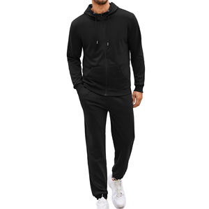 Custom Men's Tracksuit Black <b>Top</b> <b>And</b> <b>Trouser</b> Tracksuit for Cycling & Running Breathable OEM Serviced - Product Image 3