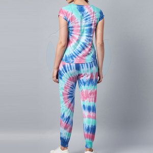 Vente flash : Ensemble de survêtement décontracté pour femme, 2 pièces, imprimé tie-dye, écologique, respirant, séchage rapide, vêtements d'été - Product Image 3