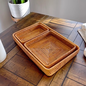 Bandeja Circular de Concha Marina de Ratán Natural, Vajilla Hecha a Mano, Ideal para Decoración Festiva del Hogar y Regalos - Product Image 1