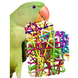 Vogel Speelgoed Papegaai Bijt Speelgoed Hout Met Loofah Vogelkooi Accessoires Huisdecoratie Huisdier Benodigdheden Duurzame Vogels