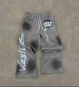 Venta al por mayor ácido lavado pantalones de chándal de los hombres de alta calidad pantalones de chándal con bolsillos logotipo personalizado pantalones de chándal para los hombres - Product Image 3