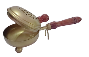 Brûleur à Bakhoor en bois avec revêtement en poudre noire, poignée en bois, qualité supérieure, design fabuleux, brûleur à encens décoratif pour les festivals et les événements - Product Image 5