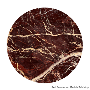 Table d'appoint ou table de chevet en marbre rouge exotique - Base sur pied et plateau rond pour hôtel luxueux, villa, salon ou chambre à coucher - Product Image 3