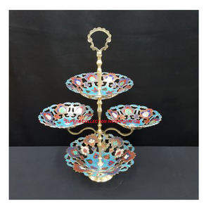 Lujo hecho a mano latón Antiqui grabado latón Chocolates/fechas/pastel/frutas soporte en Venta caliente - Product Image 2