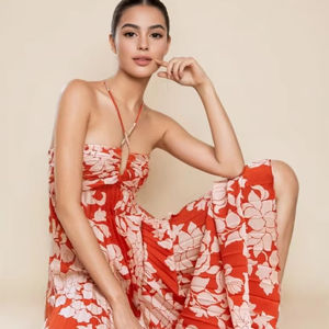 Robe longue d'été en coton indien fait à la main sans manches pour femmes tenue de soirée personnalisée avec caractéristique translucide ODM Supply Sale - Product Image 1