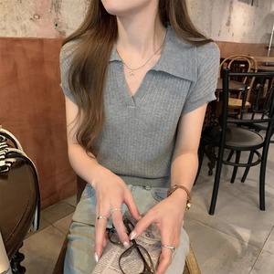 Venta caliente 100 Fine Spun Silk Camiseta de mujer Verano de moda Slim Fit Jersey de punto con mangas cortas - Product Image 6