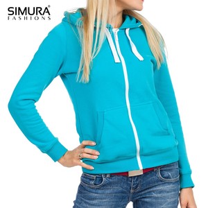 Sudadera con Capucha para Mujer SIMURA, Color Sólido Personalizado, Mezcla de Algodón y Poliéster, Tejido de Punto, con Bolsillos, para Otoño - Product Image 5