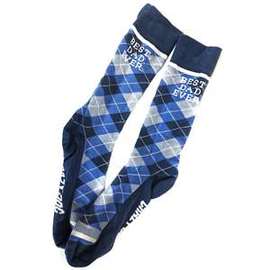 Best Dad Ever ODM White Sporty Daily <b>Socks</b> One Size Breathable Spandex Polyester Jacquard Digital Printing Happy Cuff Bottom - Product Image 5