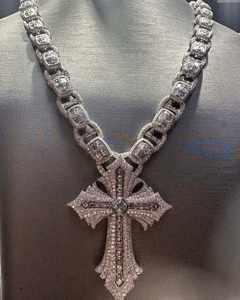 Colgante estilo Hip Hop Iced Out VVS Moissanite corte redondo diamante oro blanco dijes colgantes para Unisex Plata de Ley 925 - Product Image 2