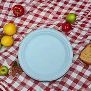 Vajilla redonda desechable biodegradable de caña de azúcar 100%, platos de bagazo ecológicos para camiones de comida, eventos al aire libre - Product Image 1