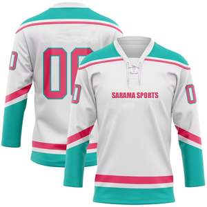 Maillots de hockey sur glace de sport cousus Impression par sublimation personnalisée Vêtements de hockey sur glace brodés Maillot de hockey sur glace par sublimation - Product Image 1