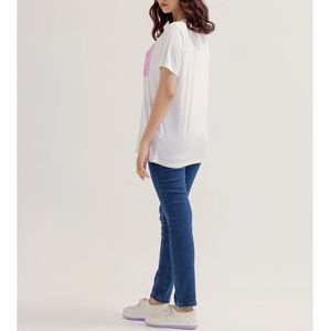 T-shirt à manches courtes en coton 100% de haute qualité pour femmes, motif à carreaux, nouveau design, personnalisable, streetwear décontracté, été, écologique - Product Image 3