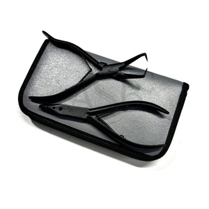 Kit de pinces de retrait d'applicateur de micro perles professionnel outils d'extension de cheveux en acier inoxydable noir mat durable - Product Image 1