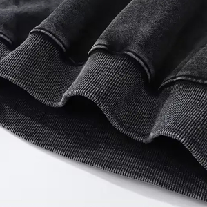 Jersey de algodón Crop Pullover Heavyweight Acid Wash Pullover bordado Sudadera con capucha de alta calidad - Product Image 3