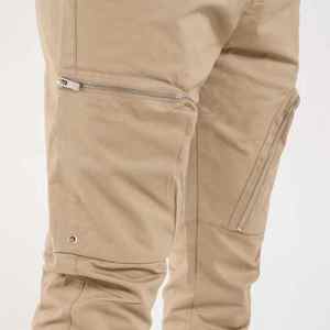Pantalones cargo cómodos informales con cremallera para hombre, material transpirable, cintura elástica, estilo frontal plano, lavado colorido para uso diario - Product Image 6