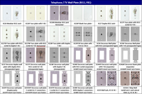 Placa de Pared Grande para Tomacorrientes, Plástico ABS con Certificación RoHS, Colores Blanco/Negro/Marfil/Almendra, para Uso en el Hogar/Oficina