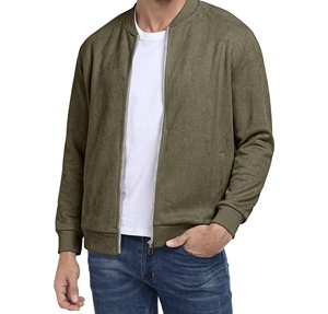 แจ็คเก็ตวาร์ซิตี้ผู้ชายแบบขายส่งพร้อมโลโก้สั่งทำ แจ็คเก็ตฤดูหนาวผู้ชายแบบซิปเต็มตัว เสื้อโค้ทขนแกะระบายอากาศได้ดี สวมใส่สบายสำหรับฤดูหนาว - Product Image 1